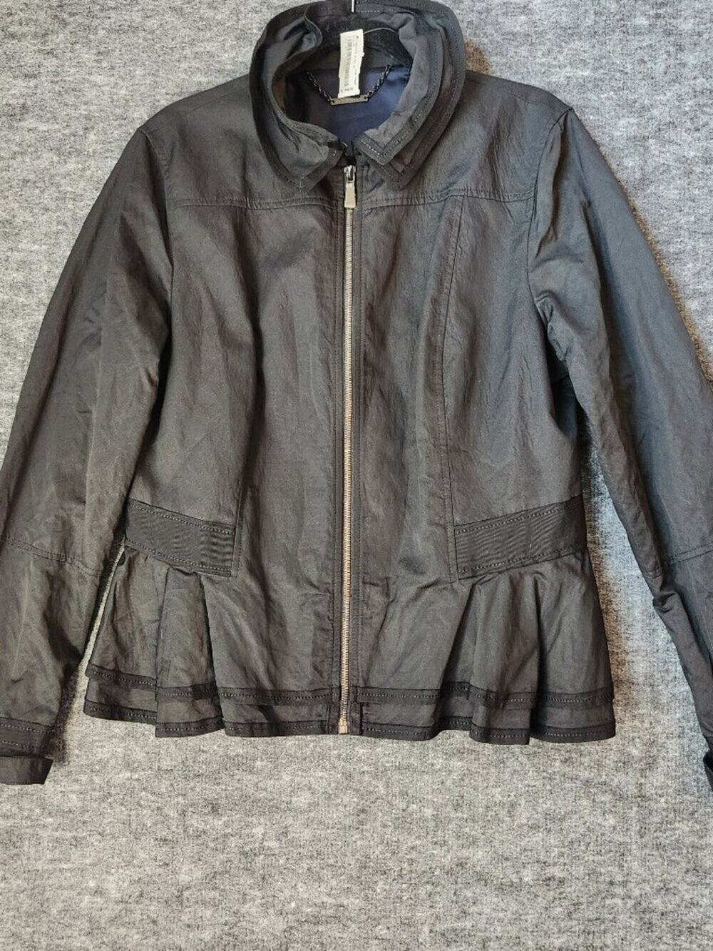 Elie Tahari Aliza Peplum Jacket New With Tags Black Size L XL Designer $448